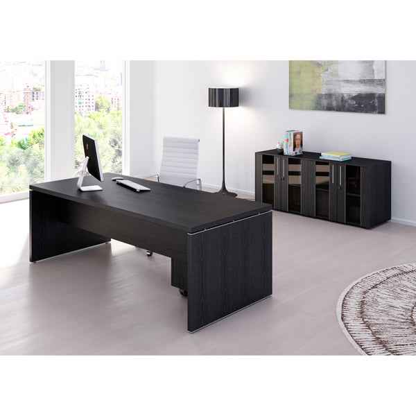 Scrivania direzionale Prestige - 210 x 90 x 74 cm - nero venato