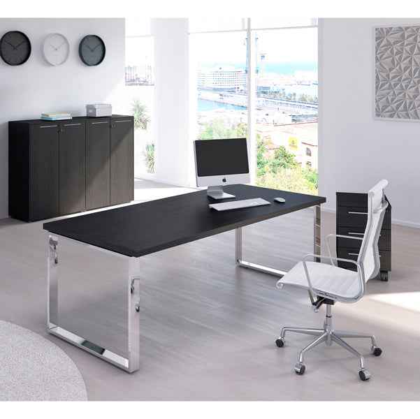 Coppia ante Prestige - per mobile medio - 80 x 115,4 cm - spessore 18 mm - melaminico - nero venato