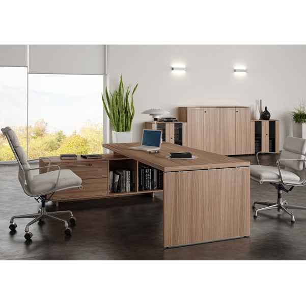 Coppia ante Prestige - per mobile medio/alto - con serratura - 80 x 153,8 cm - spessore 18 mm - melaminico - ciliegio arabis