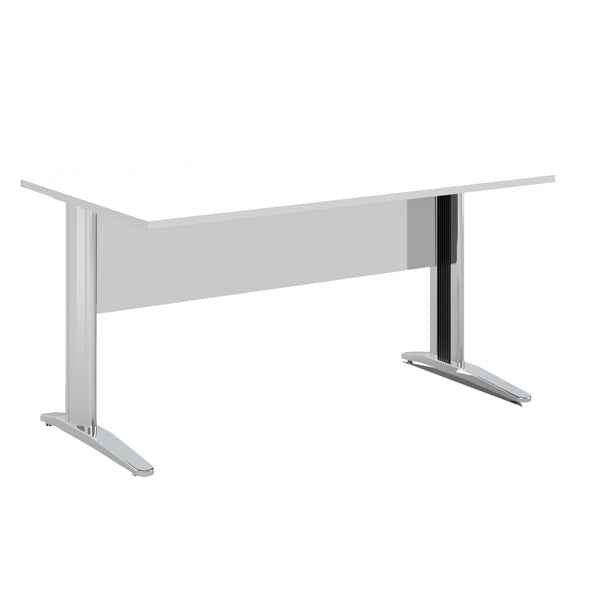 Scrivania lineare Easy - 160 x 80 x 72 cm - Bianco/grigio cromato