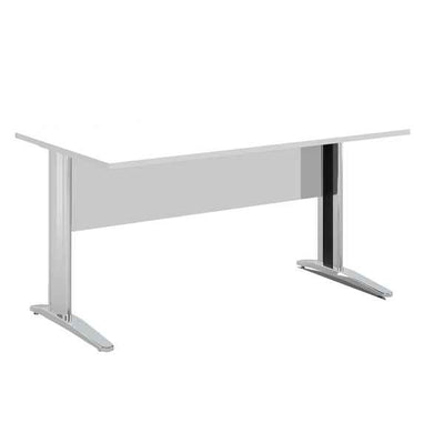 Scrivania lineare Easy - 160 x 80 x 72 cm - Bianco/grigio cromato