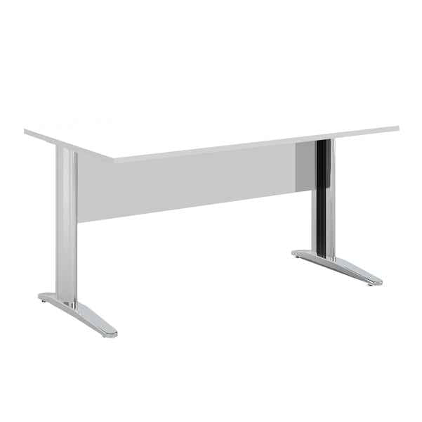 Scrivania lineare Easy - 140 x 80 x 72 cm - Bianco/grigio cromato