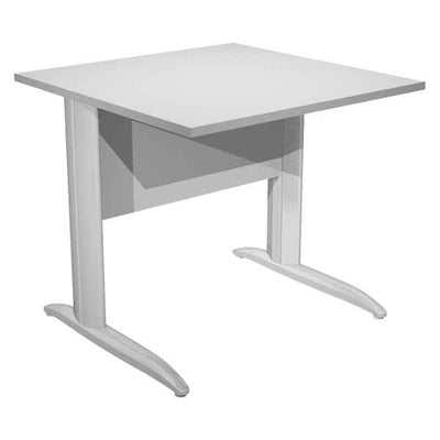 Scrivania lineare Easy - 80 x 80 x 72 cm - Grigio/grigio cromato