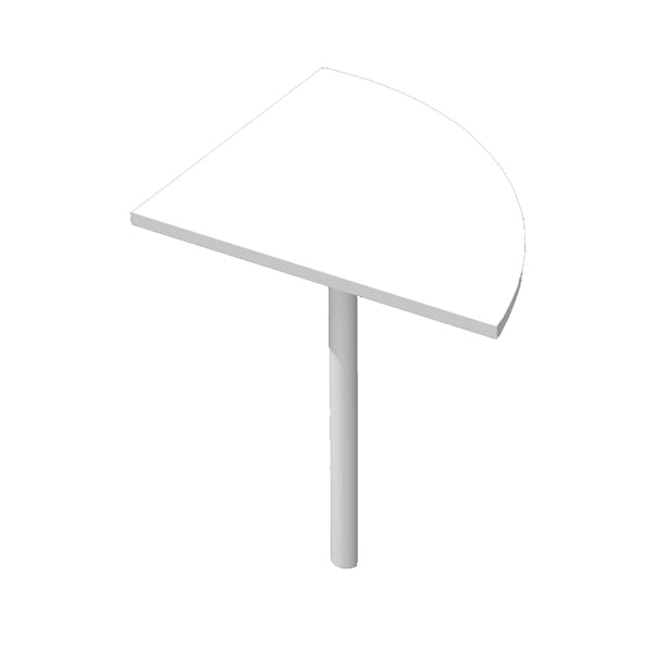 Raccordo angolare 90° per scrivanie Easy - 80 x 80 cm - bianco/grigio cromato