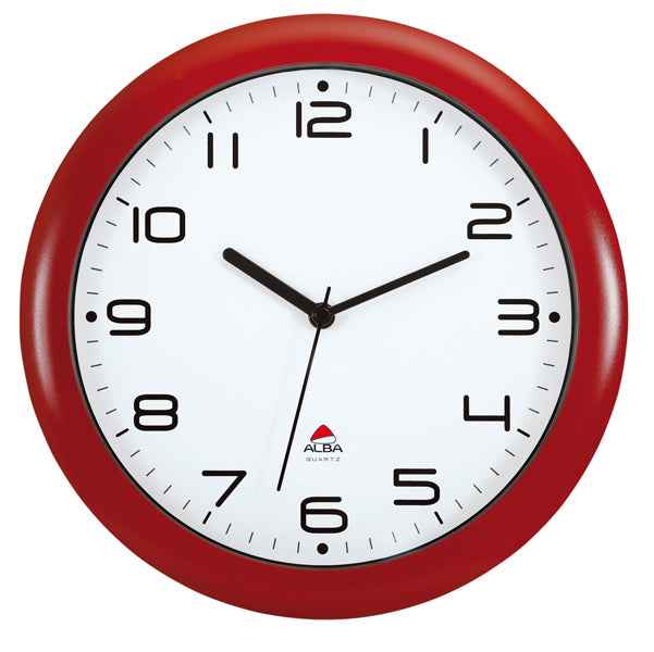 Orologio da parete Hornew - diametro 30 cm - rosso - Alba