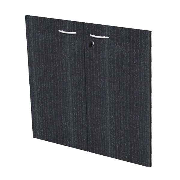 Coppia ante Easy - per mobile basso - 80 x 67 cm - spessore 18 mm - melaminico - nero venato