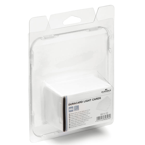 Tessere bianche per stampante Duracard ID 300 - spessore 0,5 mm - 54 x 86 mm - Durable - conf. 100 pezzi