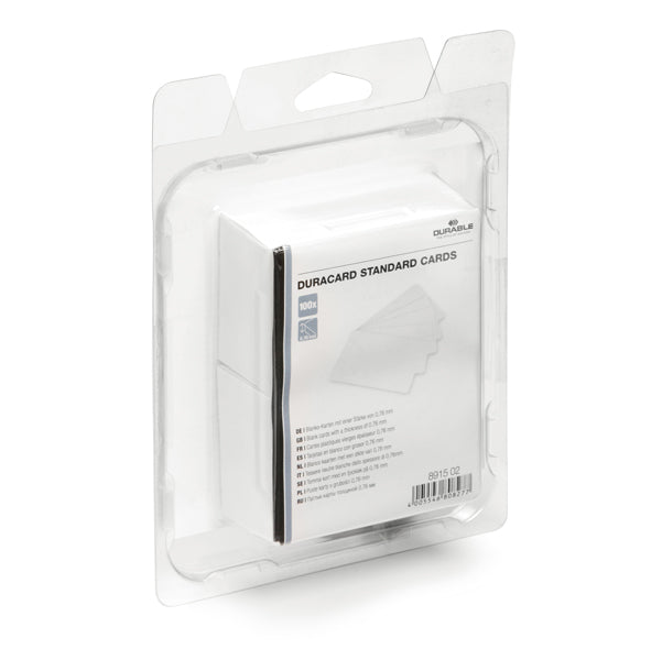 Tessere bianche per stampante Duracard ID 300 - spessore 0,76 mm - 54 x 86 mm - Durable - conf. 100 pezzi