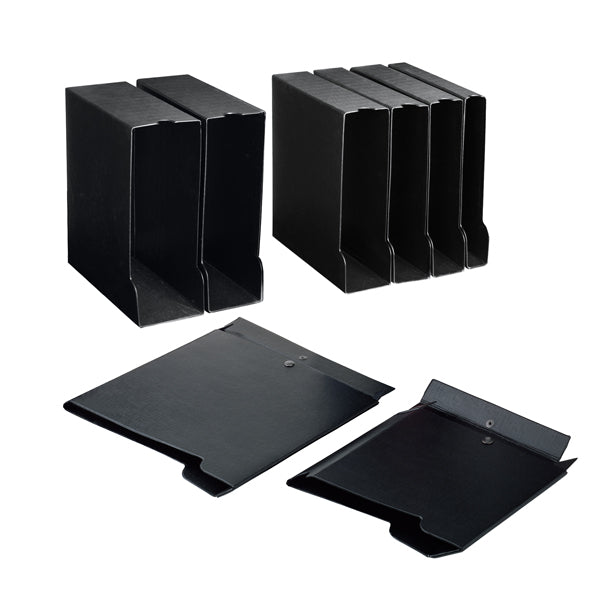 Custodia per raccoglitori 80 - dorso 11,5 cm - nero - Sei rota