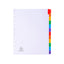 Separatore numerico 1/12 - cartoncino bianco 160 gr - tasti colorati - A4 maxi - Exacompta