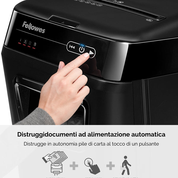 Distruggidocumenti AutoMax 150C - a frammenti - 32L - Fellowes