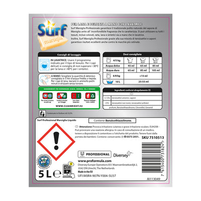 Detersivo liquido lavatrice - marsiglia - 5 L - Surf