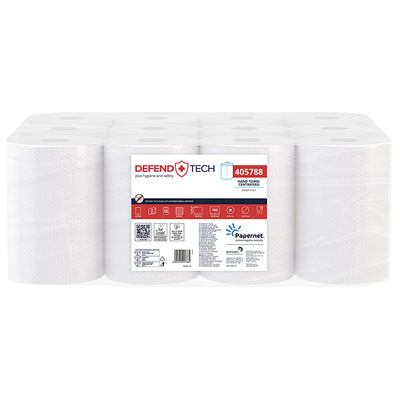 Asciugamani in rotolo Centrefeed - 215 mm x 69 mt - diametro 14,5 cm - 2 veli - 17 gr - 189 strappi - goffratura micro - bianco - Pa pernet