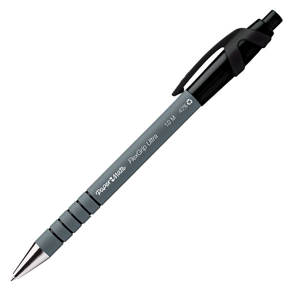 Penna a sfera a scatto Flexgrip Ultra  - punta 1,0mm - nero - Papermate - conf. 30+6 pezzi