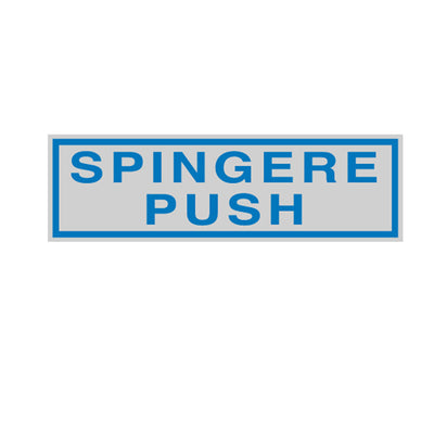 Targhetta adesiva - SPINGERE PUSH - 16,5 x 5 cm - Cartelli Segnalatori