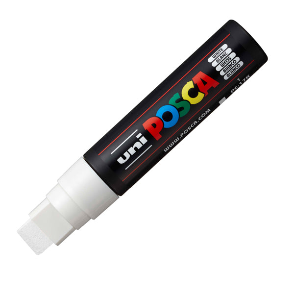 Marcatore a base d'acqua Uni Posca PC17K - punta extra large a scalpello 15,0mm  - bianco - Uni Mitsubishi