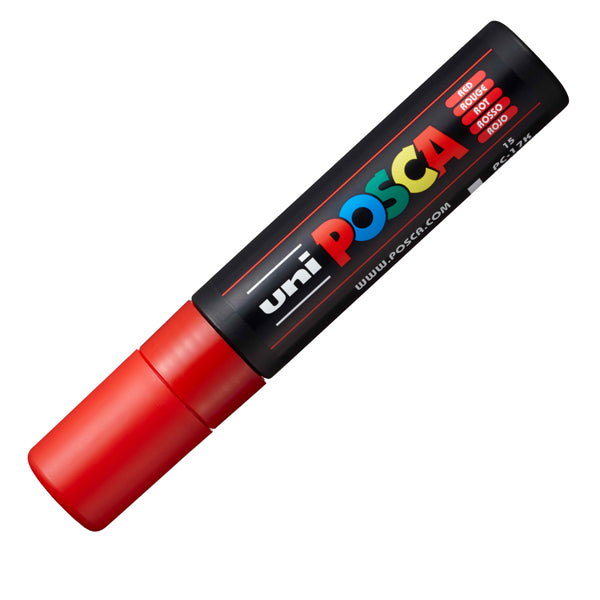 Marcatore a base d'acqua Uni Posca PC17K - punta extra large a scalpello 15,0mm  - rosso - Uni Mitsubishi
