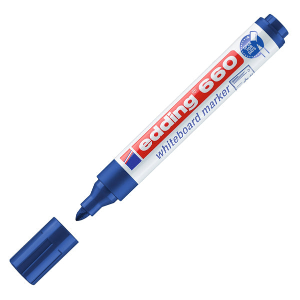 Marcatore per lavagne bianche 660 - punta conica - da 1,5 a 3 mm - blu - Edding