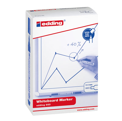 Marcatore per lavagne bianche 660 - punta conica - da 1,5 a 3 mm - blu - Edding