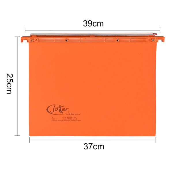 Cartella sospesa Joker - cassetto - interasse 39 cm - fondo U - 37 x 25 cm - arancio - Bertesi