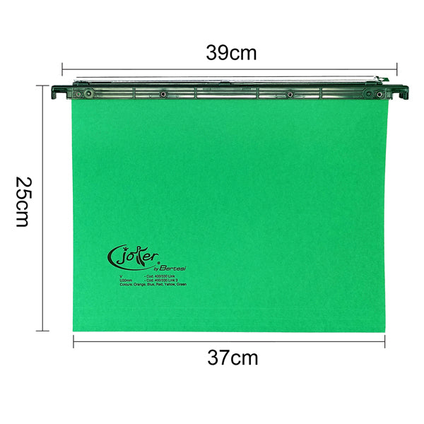Cartella sospesa Joker - cassetto - interasse 39 cm - fondo U  - 37 x 25 cm - verde - Bertesi