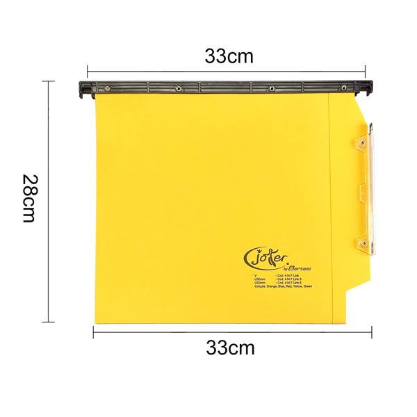Cartella sospesa Joker - armadio - interasse 33 cm - fondo U - 33 x 28 cm - giallo - Bertesi