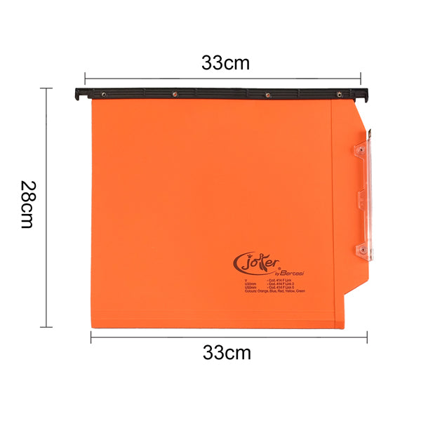 Cartella sospesa Joker - armadio - interasse 33 cm - fondo U - 33 x 28 cm - arancio - Bertesi