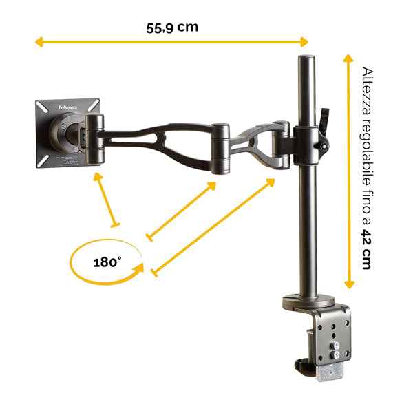 Braccio porta monitor singolo Professional Series - Fellowes
