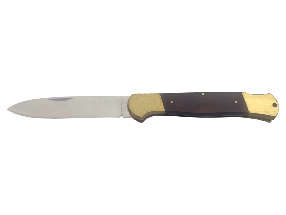 Coltello folding Jaguar mod.130 1 lama manico legno e ottone 24 cm Back Lock Made in Italy