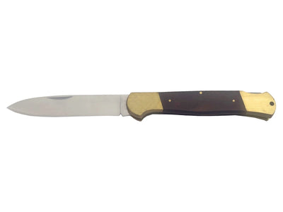 Coltello folding Jaguar mod.130 1 lama manico legno e ottone 24 cm Back Lock Made in Italy