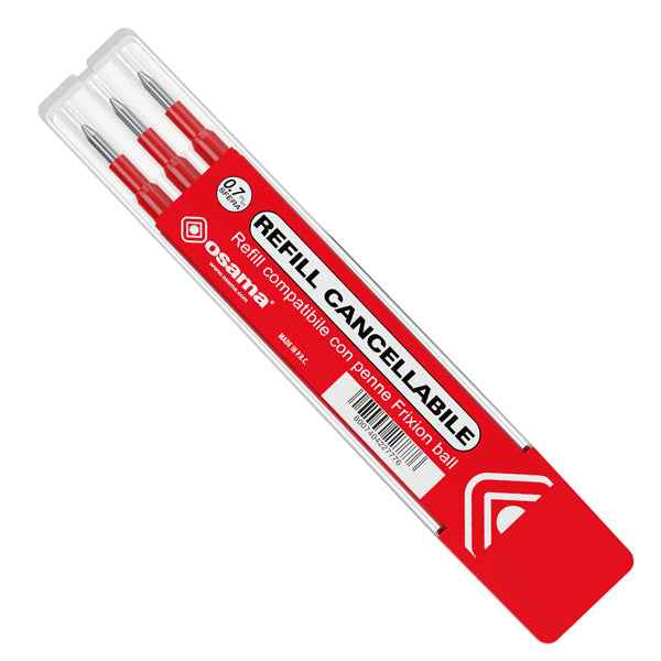 Kit refill gel Riscrivi - 0,7 mm - colori assortiti (blu/rosso/nero/verde - Osama - expo 96 pezzi