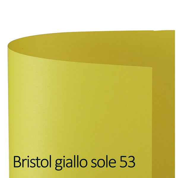 Cartoncino Bristol Color - 50 x 70 cm - 200 gr - giallo sole 53 - Favini - conf. 25 pezzi