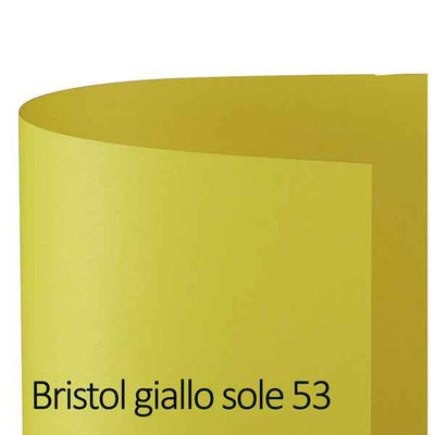 Cartoncino Bristol Color - 50 x 70 cm - 200 gr - giallo sole 53 - Favini - conf. 25 pezzi