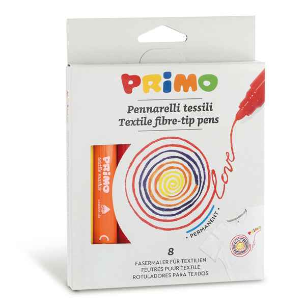 Pennarelli per tessuto - colori assortiti - Primo - astuccio 8 pezzi