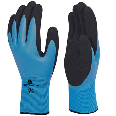 Guanti da lavoro VV736 - poliammide - palmo e dorso in lattice - taglia 09 - blu chiaro - Deltaplus