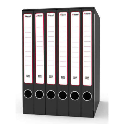 Gruppo registratori Sestetto - 23 x 33 cm - con 6 cartelle 3 lembi - dorso 23 cm - grigio - Rexel