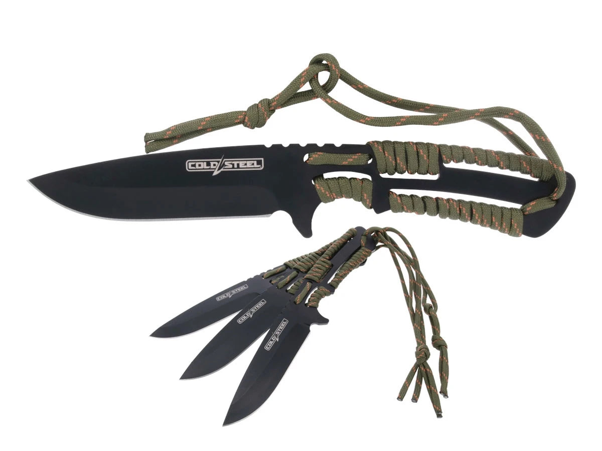 Cold Steel THROWING KNIVES 9" W/PARACORD W/SHEATH 3pz TH-44KVD3PK