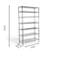 Metallika Scaffale Modulare in Acciaio Cromato 122 × 45 × H 202 cm, 7 Ripiani