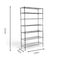 Metallika Scaffale Modulare in Acciaio Cromato 122 × 35 × H 202 cm, 7 Ripiani