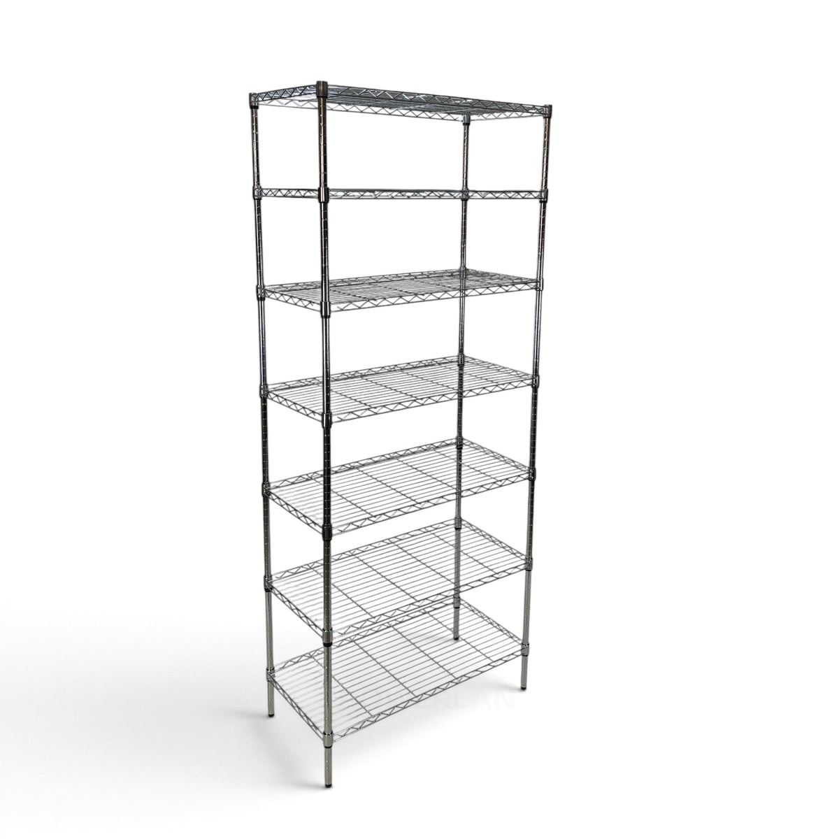 Metallika Scaffale Modulare in Acciaio Cromato 90 × 45 × H 222 cm, 7 Ripiani