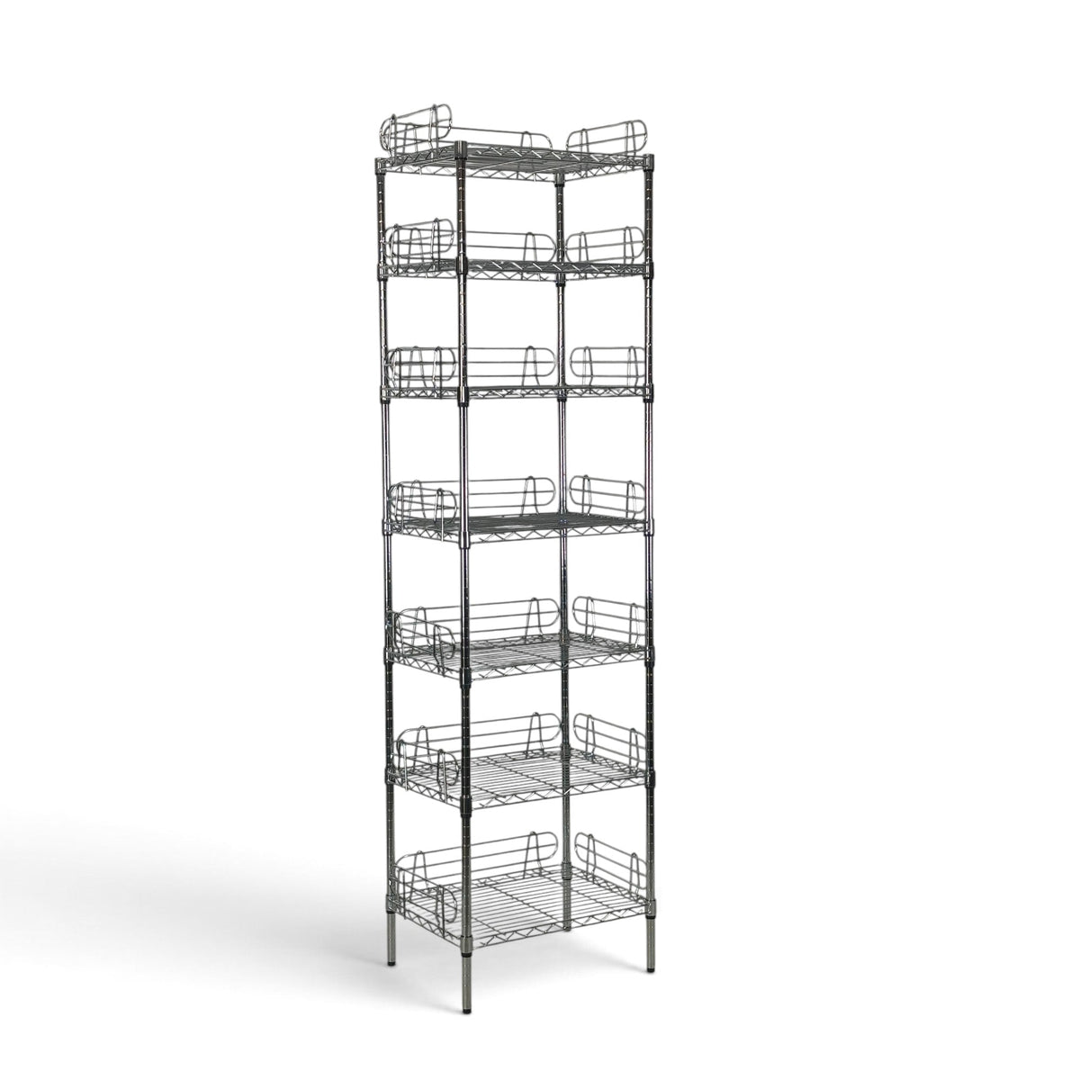 Metallika Scaffale Modulare in Acciaio Cromato 60 × 45 × H 252 cm, 7 Ripiani