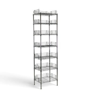 Metallika Scaffale Modulare in Acciaio Cromato 60 × 35 × H 252 cm, 7 Ripiani