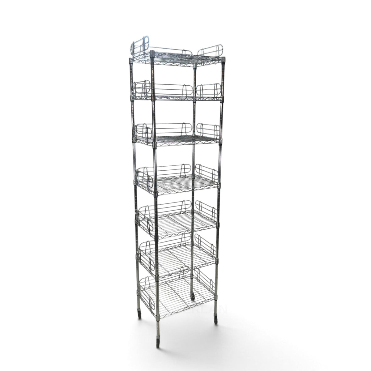 Metallika Scaffale Modulare in Acciaio Cromato 60 × 35 × H 222 cm, 7 Ripiani