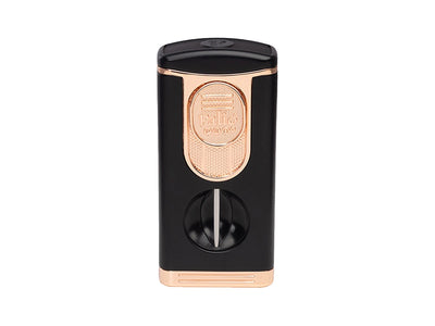 Paliò ACCENDISIGARI TREVI TRIPLE w/V-CUTTER JET (PAL-CL-3100BKRS) Black & Rose