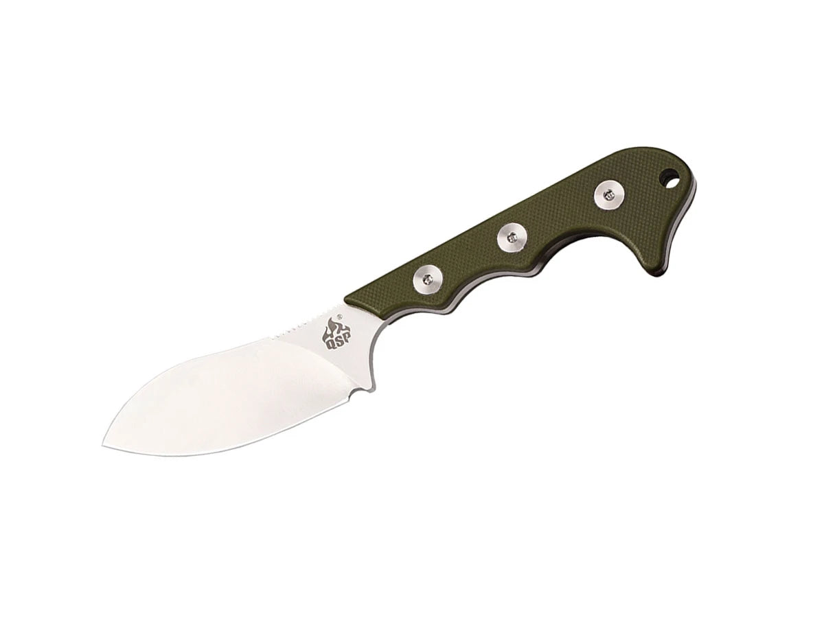 Coltello da collo QSP Neckmuk G-10 D2 drop point verde QS125-C