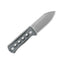 Dettaglio lama drop point 14C28N QSP Canary Micarta blu denim 6,3 cm
