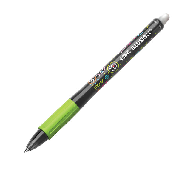 Penna sfera Gelocity Illusion - gel cancellabile - punta 0,7 mm - nero - Bic - conf. 12 pezzi