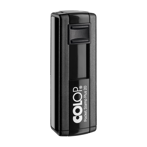 Timbro Pocket Stamp Plus 20 - 14 x 38 mm - 4 righe - autoinchiostrante - nero - Colop