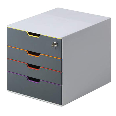 Cassettiera Varicolor Safe - 28 x 29,2 x 35,6 cm - 4 cassetti - con serratura - Durable
