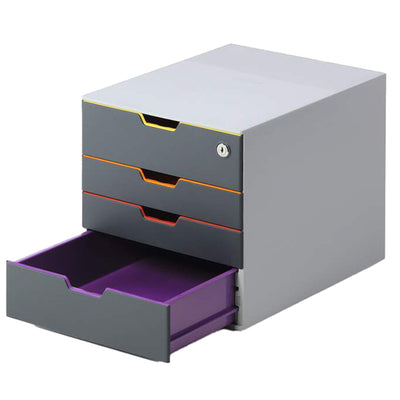 Cassettiera Varicolor Safe - 28 x 29,2 x 35,6 cm - 4 cassetti - con serratura - Durable